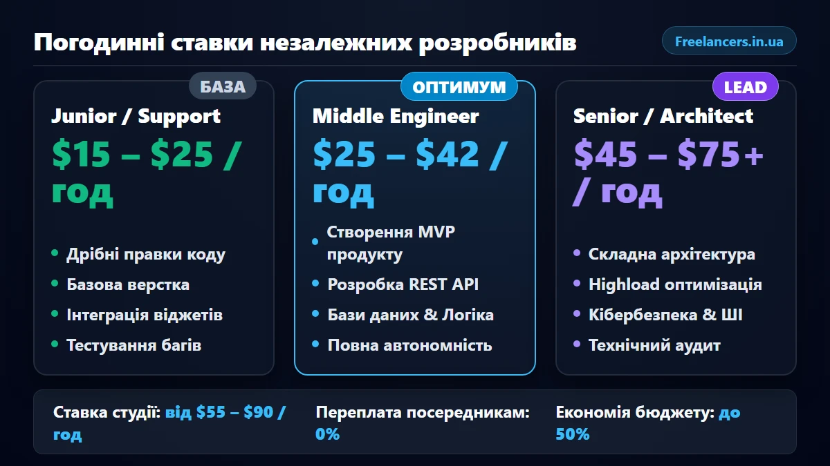 Погодинні ставки незалежних розробників