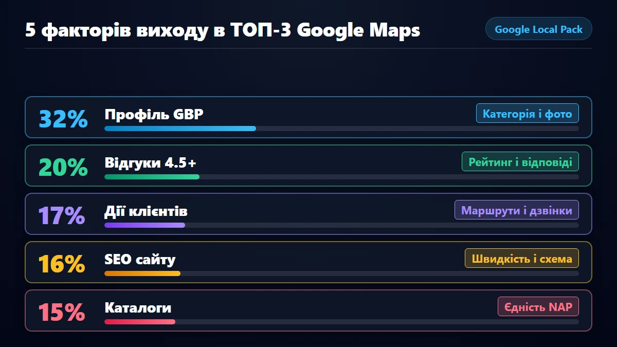5 ключових факторів ранжування в Google Local Pack