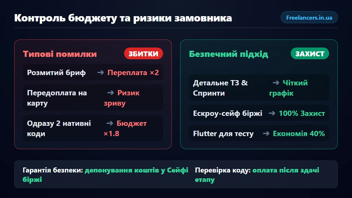 Матриця ризиків та безпеки замовника при розробці мобільного застосунку